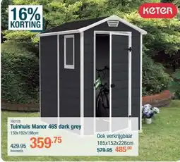 Cevo Keter Tuinhuis Manor 46S dark grey aanbieding