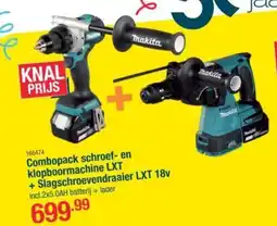 Cevo Makita Combopack schroef- en klopboormachine LXT +Slagschroevendraaier LXT 18v aanbieding