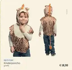 Multi bazar Kinderponcho giraffe aanbieding