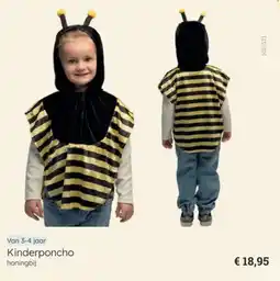 Multi bazar Kinderponcho honingbij aanbieding