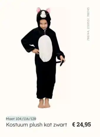 Kostuum plush kat zwart