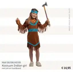 Multi bazar Kostuum Indian girl met jurk en hoofdband aanbieding
