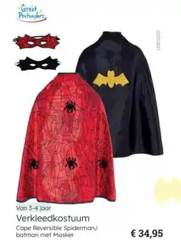 Multi bazar Verkleedkostuum Cape Reversible Spiderman/ batman met Masker aanbieding