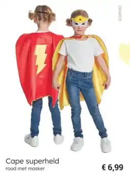 Multi bazar Cape superheld rood met masker aanbieding