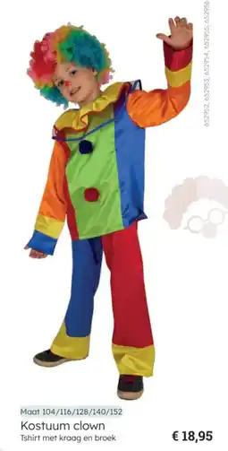 Multi bazar Kostuum clown Tshirt met kraag en broek aanbieding