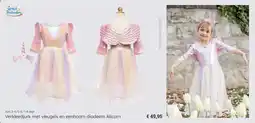 Multi bazar Verkleedjurk met vleugels en eenhoorn diadeem Alicorn aanbieding
