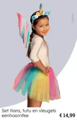 Multi bazar Set tiara, tutu en vleugels eenhoornfee aanbieding