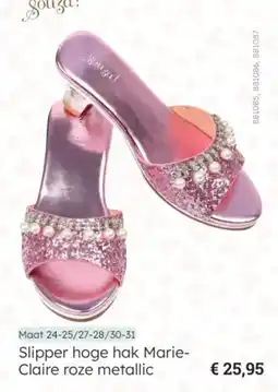 Multi bazar Slipper hoge hak Marie Claire roze metallic aanbieding