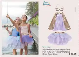 Multi bazar Verkleedkostuum Superheld Met Tutu En Masker Metallic Rose Gold Lilac aanbieding