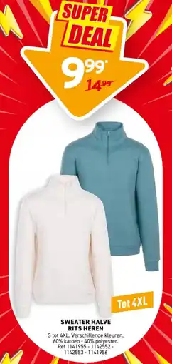 Trafic Sweater halve rits heren aanbieding