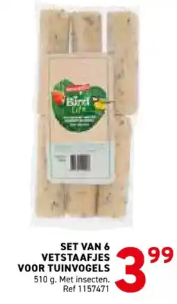Trafic Set van 6 vetstaafjes voor tuinvogels aanbieding