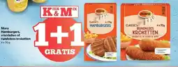 Spar Mora Hamburgers, viandellen of rundvlees kroketten aanbieding