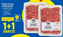Lidl Varken & rund bereid gehakt aanbieding