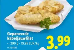 Lidl Gepaneerde kabeljauwfilet aanbieding