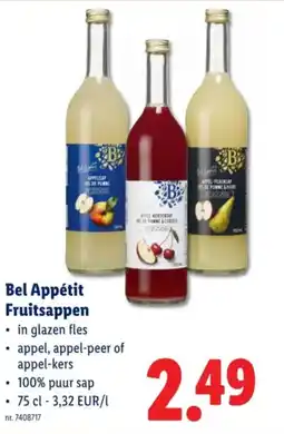 Lidl Bel Appétit Fruitsappen aanbieding