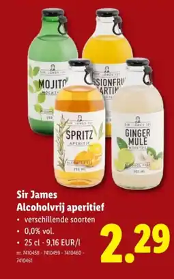 Lidl Sir james alcoholvrij aperitief aanbieding
