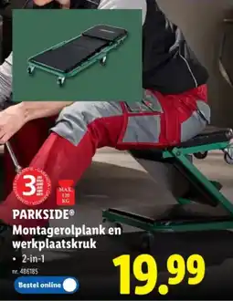 Lidl Parkside montagerolplank en werkplaatskruk aanbieding