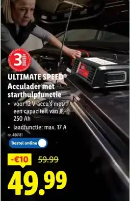 Lidl Ultimate speed acculader met starthulpfunctie aanbieding