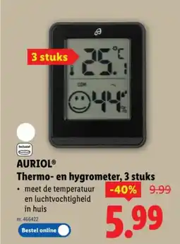 Lidl Auriol thermo en hygrometer aanbieding