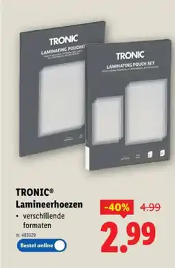 Lidl Tronic lamineerhoezen aanbieding
