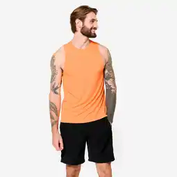 Decathlon Ademende fitness tank top voor heren oranje aanbieding