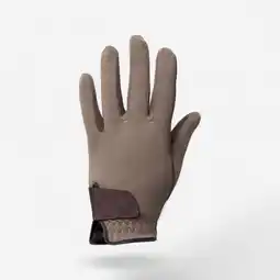 Decathlon Rijhandschoenen Basic voor kinderen ruitersport bruin aanbieding