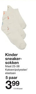 Zeeman Kinder sneaker sokken aanbieding