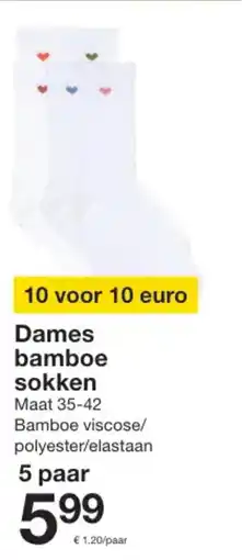 Zeeman Dames bamboe sokken aanbieding