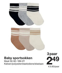 Zeeman Baby sportsokken aanbieding