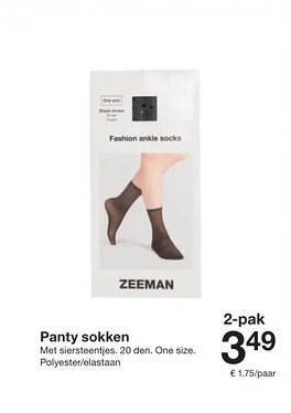 Zeeman Panty sokken aanbieding