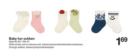 Zeeman Baby fun sokken aanbieding