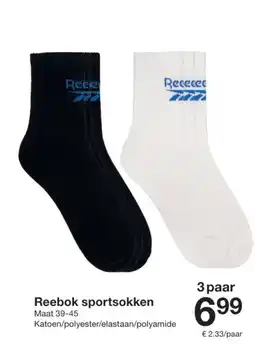 Zeeman Reebok sportsokken aanbieding