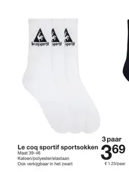 Zeeman Le coq sportif sportsokken aanbieding