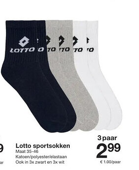 Zeeman Lotto sportsokken aanbieding