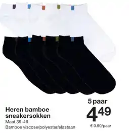 Zeeman Heren bamboe sneakersokken aanbieding