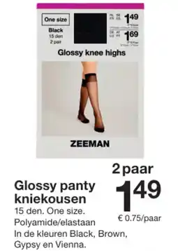 Zeeman Glossy panty kniekousen aanbieding