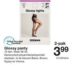 Zeeman Glossy panty aanbieding