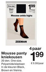 Zeeman Mousse panty kniekousen aanbieding