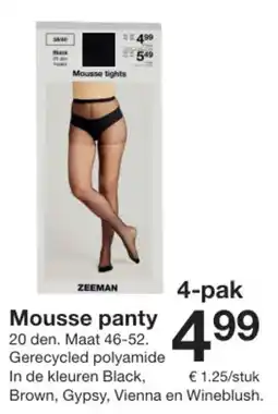 Zeeman Mousse panty aanbieding
