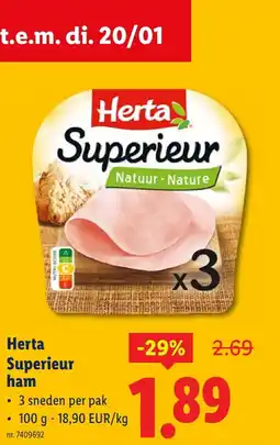 Lidl Superieur ham aanbieding