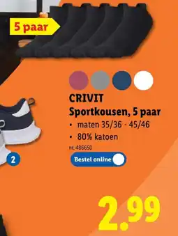 Lidl Sportkousen, 5 paar aanbieding
