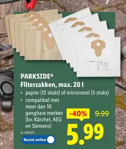 Lidl Filterzakken, max. 20 1 aanbieding