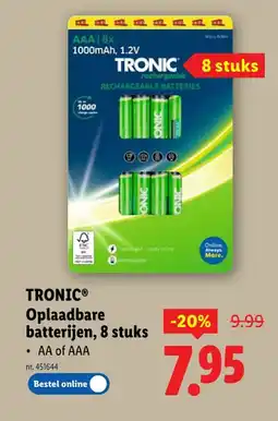 Lidl Oplaadbare batterijen, 8 stuks aanbieding