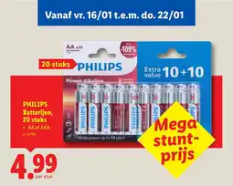 Lidl Batterijen, 20 stuks aanbieding