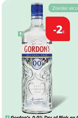 Carrefour Gordon’s 0,0% Dry of Pink en Captain Morgan zonder alcohol aanbieding