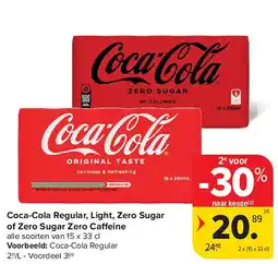 Carrefour Coca-Cola Regular, Light, Zero Sugar of Zero Sugar Zero Ca eine aanbieding