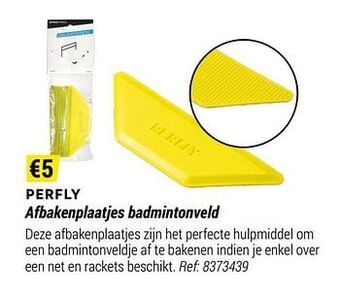 Decathlon Perfly afbakenplaatjes badmintonveld aanbieding