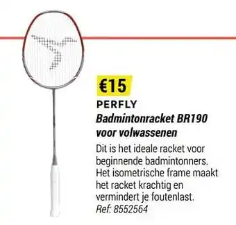 Decathlon Perfly badmintonracket br190 voor volwassenen aanbieding