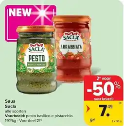 Carrefour Saus Sacla aanbieding