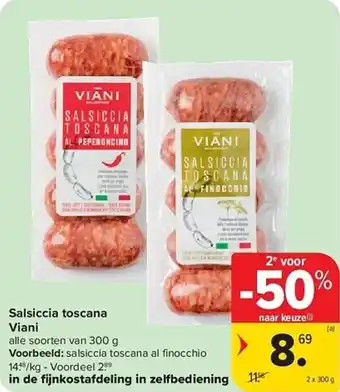 Carrefour Salsiccia Toscana Viani aanbieding